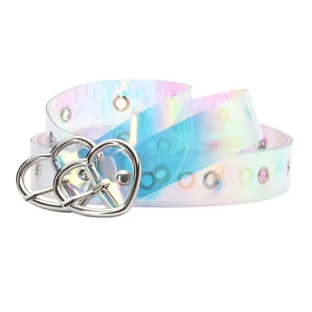 Cinturón de ojo colorido transparente de Pvc, cinturón decorativo de moda que combina con todo