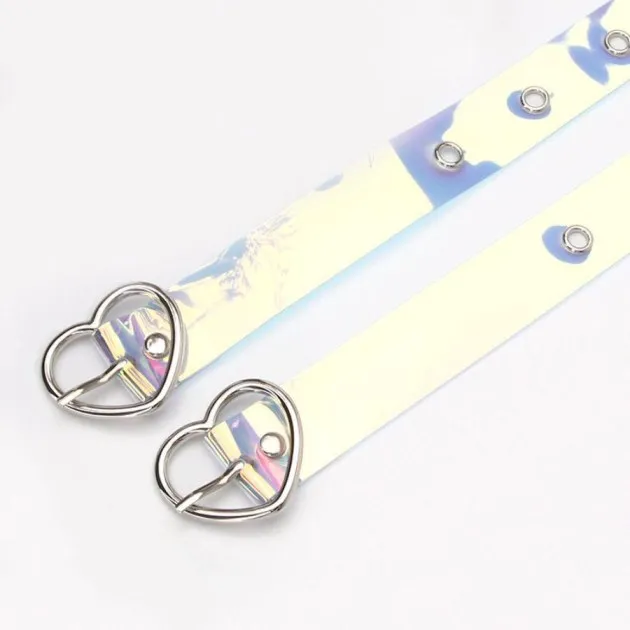 Cinturón de ojo colorido transparente de Pvc, cinturón decorativo de moda que combina con todo