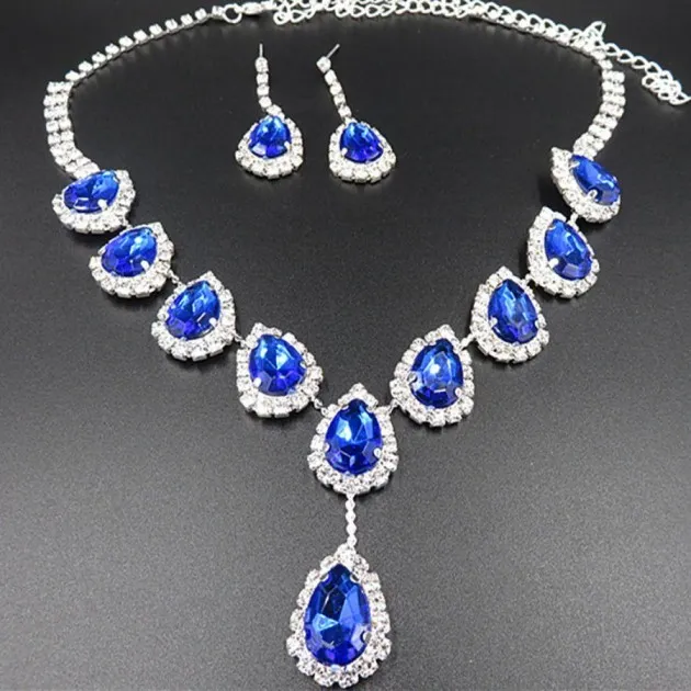 Conjunto de joyas Collar de diamantes de imitación de color