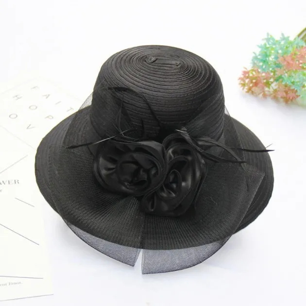 Sombrero de regalo de hilo de red de flores, protector solar femenino, visera antiultravioleta, sombrero de tela, sombrero de lavabo