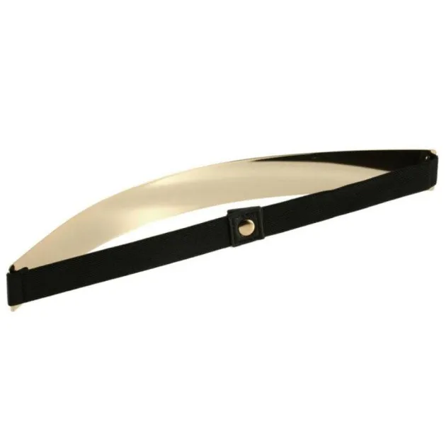 Cinturón elástico versátil simple de metal espejo largo dorado