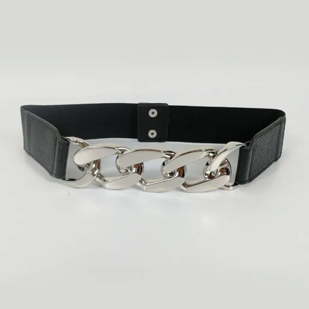 Cinturón elástico Cadena de metal Cintura que combina con todo a la moda
