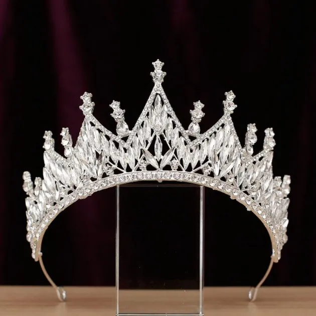 Sombreros de diamantes de imitación exquisitos de lujo con corona barroca
