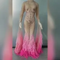 Disfraz de actuación de malla con flecos transparentes