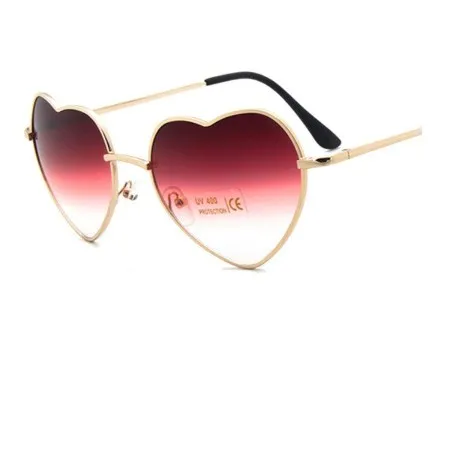 Womens Retro Color Gradient Love Sunglasses