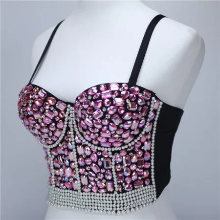 Beaded Navel Ultra-short Top