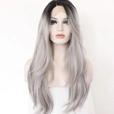 Grey Hand Hook Lace Wig