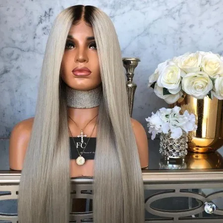 Wig Grey With Dark Outgrowth